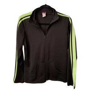 Pink punch black and lime neon green longsleeve gym running yoga jacket M
